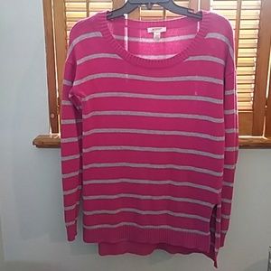 Sweater w/ pink and gray stripes